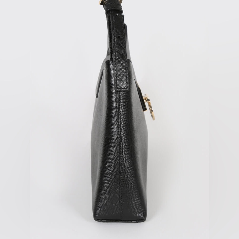 Salvatore Ferragamo Saffiano Gancio Leather Shoulder Bag - Picture 4 of 11